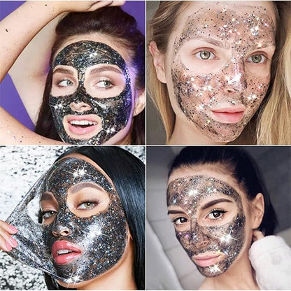 AICHUN BEAUTY Bamboo Charcoal Aloe Vera Peel-Off Glitter Mask Oil-Control Anti-Acne Moisturizing Detox Cleansing 10 minutes Facial Therapy 120ml/4.06fl.oz