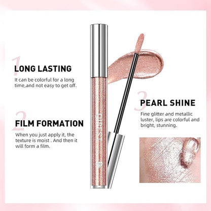 Metallic Liquid Lipsticks Pink, Metallic Lipstick Waterproof Long Long
