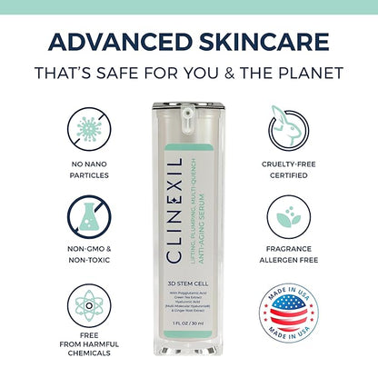 Multi-Quench Hydrating Serum – Polyglutamic Acid, Hyaluronic Acid, Vitamin-B5 for Deep Hydration, Mositure Binders & Skin Barrier Repair for Dry & Sensitive Skin –– Fragrance Free – 1 FL OZ