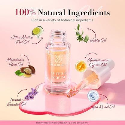 AZUREBEAUTY Cuticle Oil for Nails Ultimate Hydration Nail Care Natural Essential Oil Extract, Jojoba Oil, Vitamin E, B7, Moisturizing and Conditioning, Brightening Skin, Remedy for Damaged Cuticle