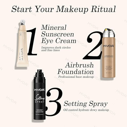 KYDA Mineral Sunscreen Eye Cream, SPF 35, 3-in-1 Under Eye Cream for Dark Circle and Fine Lines