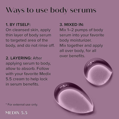 Medix 5.5 Anti Aging Skin Care 3PC Set, Retinol Body Cream + Exfoliating AHA Glycolic Acid Foaming Face & Body Wash + Vitamin F Booster Serum, Wash + Treat + Hydrate Skincare Set