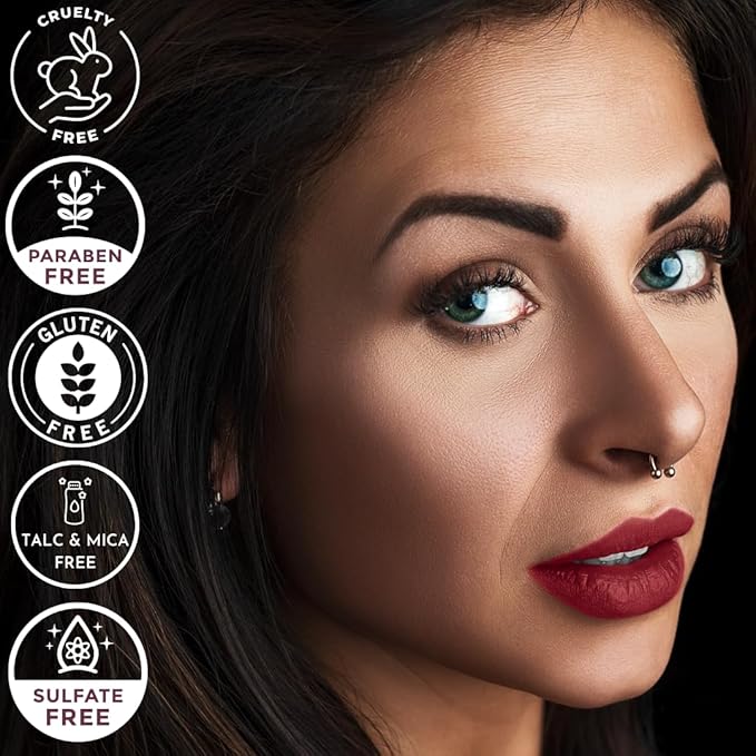 Mynena Brownish Red Long-Lasting Matte Liquid Lipstick | Intense Color, Smudge-Proof & Waterproof | Comfortable, Hydrating Shea Butter | Vegan & Cruelty-Free | Sienna