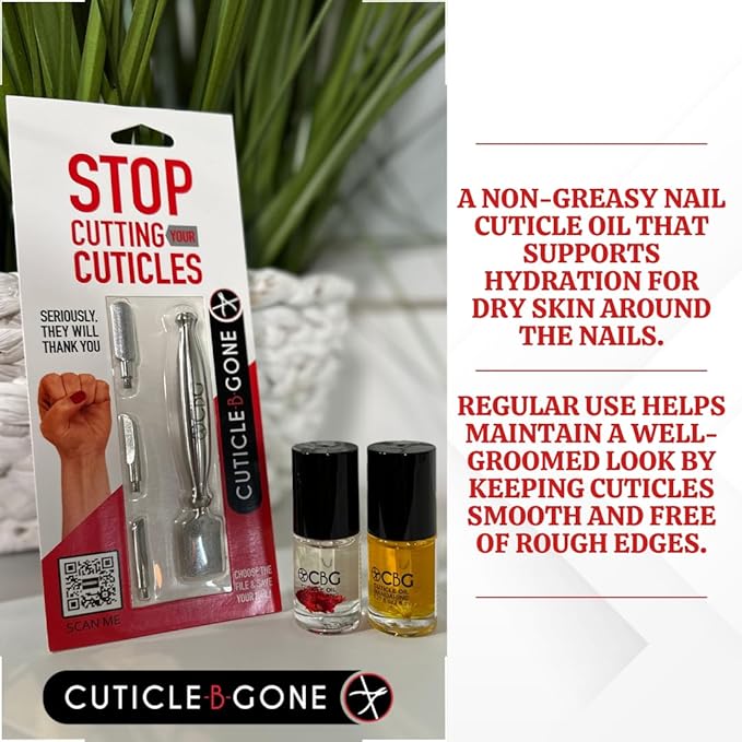 Nail Care Tool, Cuticle Remover Tool with Interchangeable Attachments & Cuticle Oil for Nails, Hydrating Cuticle Oil, Softens Dry Cuticles, Mandarine, 0.27 Fl Oz