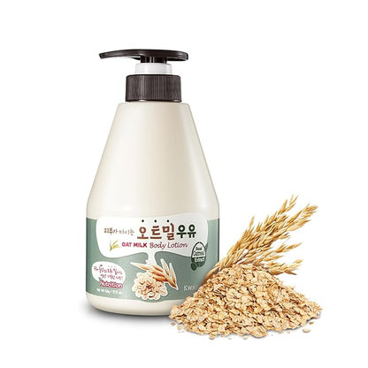 WELCOS Kwailnara Oat Milk Body Lotion & Body Wash Set – Moisturizing & Revitalizing Korean Skincare Bundle with Oat Extract, 560g / 19.75oz Each