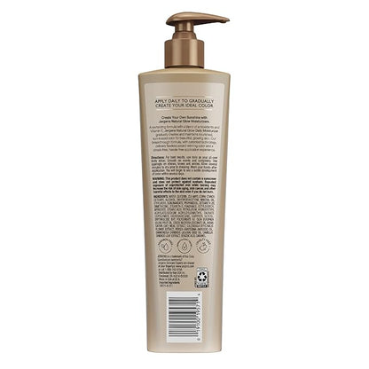 Jergens Natural Glow 3-Day Self Tanner for Medium to Deep Skin Tone, Sunless Tanning Daily Moisturizer, for Streak-free and Natural-Looking Color, 10 oz
