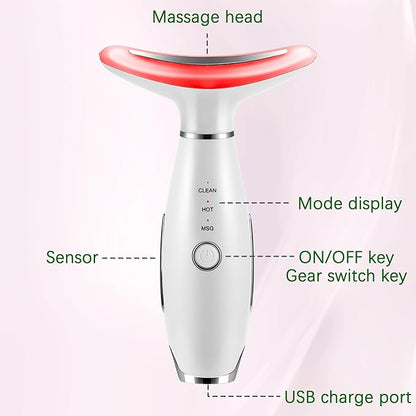 7-in-1 Red-Light-Therapy-for-Face and Neck, Face Neck Massager for Daily Skin Care Routine