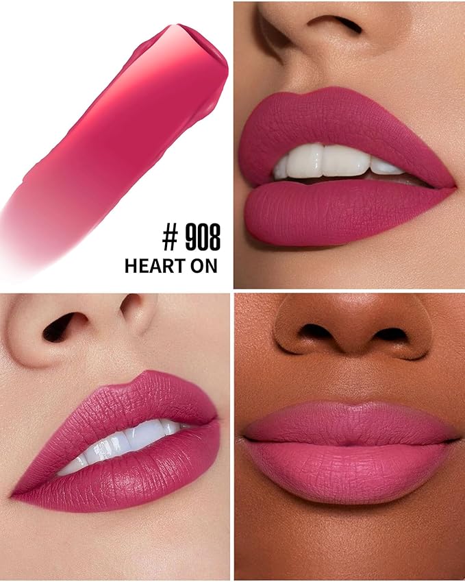 3Pc Matte Liquid Lipsticks, Pink Dark Red Brown Long