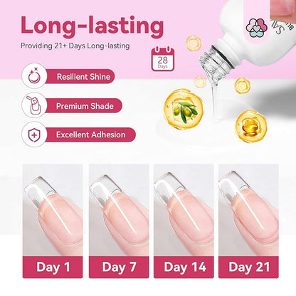 SAVILAND 6PCS Natural Cuticle Oil Pen with Clear Pink Gel Builder for Nails