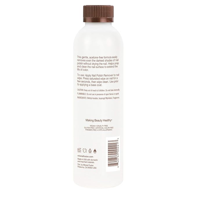 Mineral Fusion Nail Polish Remover, Acetone-Free & Non Drying for Regular & Shellac Nail Polishes, 6 Ounce
