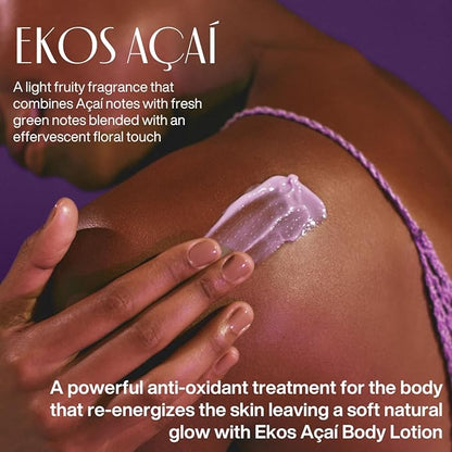 natura - Ekos Açaí Revitalizing Bundle - Hand cream & Exfoliating Shower Gel & Body Lotion - Vegan Skin Care - Brazilian Beauty Secrets - Self Care & Body Care