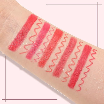 Boobeen 2 in 1 Double Head Lipstick & Lip Liner Makeup Set Matte Velvet Lipgloss Lipstick Creamy Lip Pencil for Women, Long-lasting and Non-smudge
