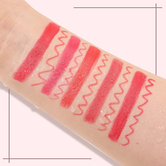 Boobeen 2 in 1 Double Head Lipstick & Lip Liner Makeup Set Matte Velvet Lipgloss Lipstick Creamy Lip Pencil for Women, Long-lasting and Non-smudge