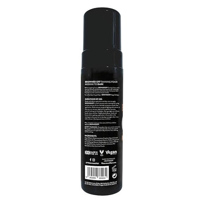 Browned Off® Medium to Dark (200ml) Watermans Self Tanning Mousse with Aloe Vera, Vitamin E, Fast Drying Vegan Fake Tan