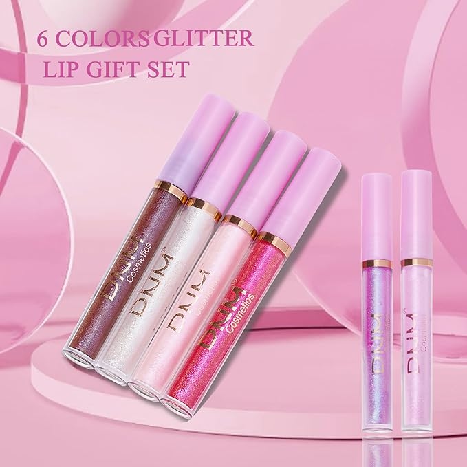 COOSA Glitter Liquid Lipsticks, Diamond Shimmer Metallic Plumping Glitter