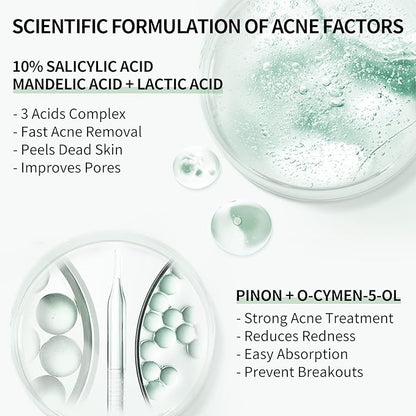 LANBENA 10% Salicylic Acid Serum, Acne Repair, Dead Skin Peels, Relieve Redness, Soothing Calming for Acne Prone Sensitive Facial Skin Care