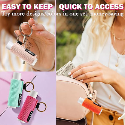 WK IEASON - Lip Balm Holder Keychain Clip (Beige/brown/yellow)
