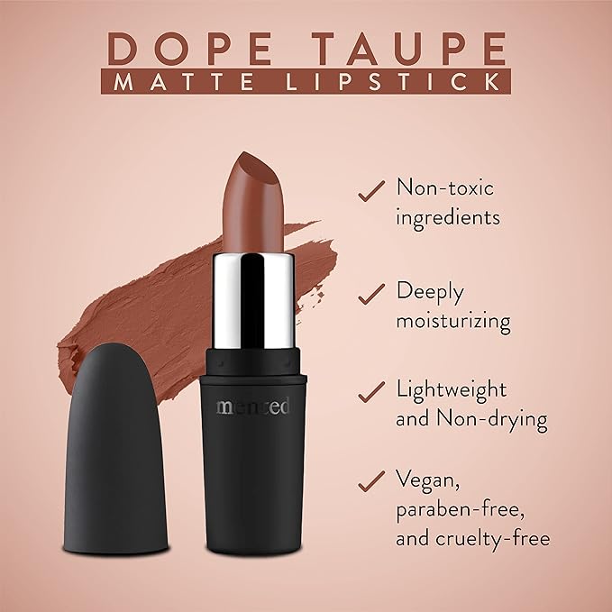 Mented Cosmetics Nude Matte Lipstick - Dope Taupe Long Lasting Lipstick - Brown, Pink, Mauve Lipstick - Waterproof Matte Lip Stain for Dark Lip Color - Matte Nude Lipstick for 24 Hour Stay