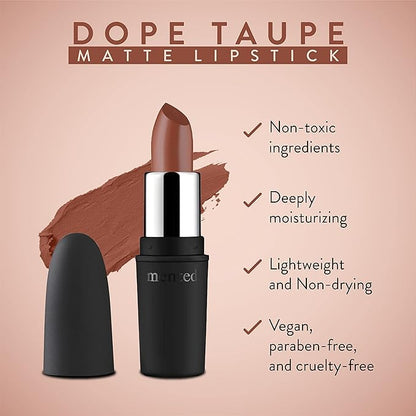 Mented Cosmetics Nude Matte Lipstick - Dope Taupe Long Lasting Lipstick - Brown, Pink, Mauve Lipstick - Waterproof Matte Lip Stain for Dark Lip Color - Matte Nude Lipstick for 24 Hour Stay