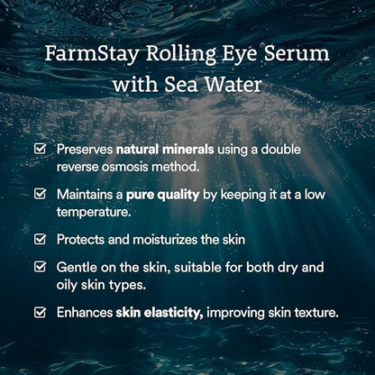 Farmstay Retinol Roll-on Eye Serum with 2% Niacinamide & Collagen – Hydrating Korean Eye Roller for Dark Circles, Puffy Eyes & Wrinkles – 0.84 fl. oz.
