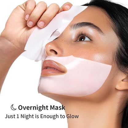 NICEFACE Bio-Collagen Deep Hydrating Face Mask with Hyaluronic Acid - Overnight Hydrogel Mask for Firming, Elasticity & Pore Minimizing - Korean Skincare Facial Treatment, 34g x4ea