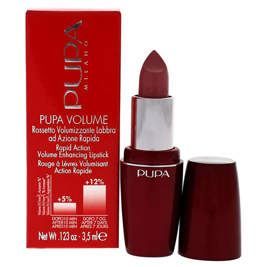 Pupa Milano Volume - Plumping, Hydrating Cream Formula Lipsticks - Lasting Color That Stays On Lips All Day Long - Lustrous, Flattering Shades For All Skin Complexions - 101 Nude Rose - 0.123 Oz