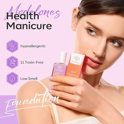 modelones Nail Strengthener Jelly Purple Nail Repair for Damaged Nails Strengthening Polish 15ml Nail Growth and Strengthener Natural Concealer Foundation Nail Care Gifts for Women