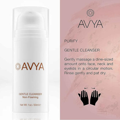 Avya Skincare Ayurvedic Weekend Travel Set | 4 Piece Skincare Travel Set | Gentle Cleanser, Eye Cream, Anti-Aging Serum, Night Cream