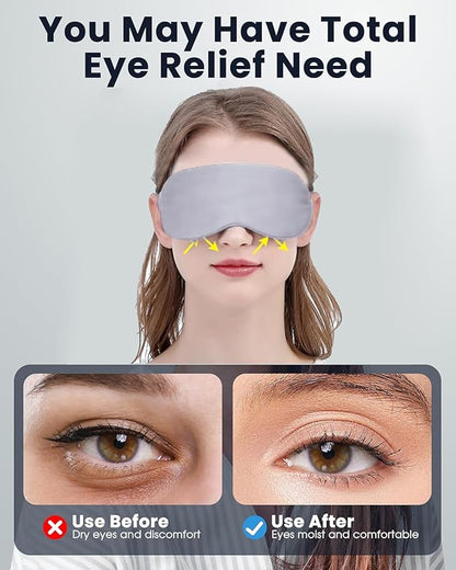 Heated Eye Mask for Dry Eyes,FSA HSA Eligible,Syndrome, MGD, Blepharitis, Stye Eye Treatment,Warm Compress for Eyes, Cool Eye Masks for Dark Circles and Puffiness,Soothe Eye Discomfort.(Grey)