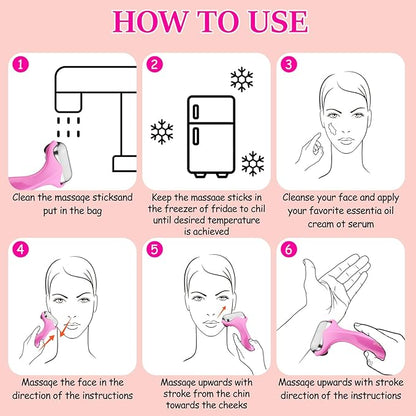 360° Rotating Ice Roller for Face-Stainless Steel Facial Massage Tool for Skin Tightening, Ice Face Roller -Wrinkle Reduction & Dark Circle Relief, Gift for Skincare Enthusiasts.