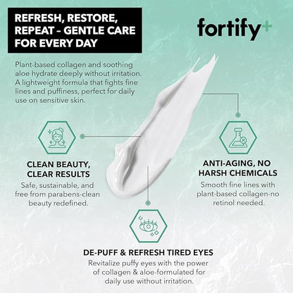Fortify 9-in-1 Natural Skincare Eye Cream – Anti-Aging Under Eye Cream for Dark Circles, Puffiness & Bags Under Eyes – 30ML