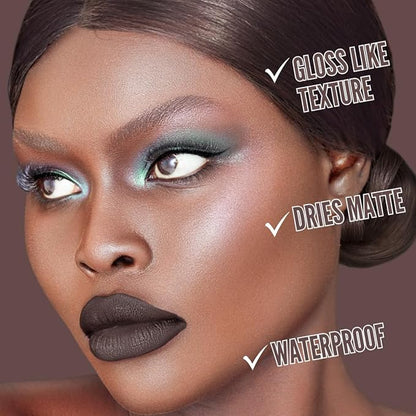 Mynena Dark Brown Long-Lasting Matte Liquid Lipstick | Intense Color, Smudge-Proof & Waterproof | Comfortable, Hydrating Shea Butter | Vegan & Cruelty-Free | Cocoa