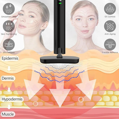 Led-Light-Therapy, 7 Color Face Skincare Wand with Facial Massager LED Face Skin Rejuvenation for Face & Neck & Eye Skincare Equipment Red Light Wand