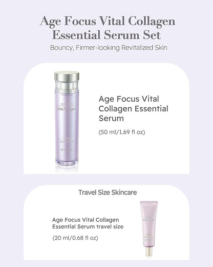 ISA KNOX AGE FOCUS VITAL COLLAGEN Essential Serum (2.4fl oz) - Korean Skin Care, Ampoule by LG Beauty. Hydrolyzed Collagen, Vitamins C, B12 & E