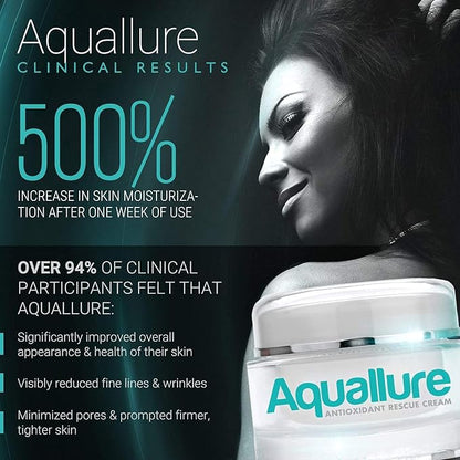 Antioxidant Rescue Cream and NEW! Aquallure Apple Stem Cell Rejuvenating Serum - Anti Aging 2 Step BUNDLE - Moisturizing Peptides, Hyaluronic Acid, Vitamin C 20% - (1 oz each) (2 items)