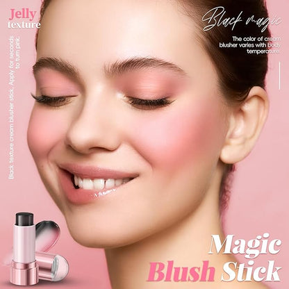 Color Changing Blush Stick for Cheek Lip, Black