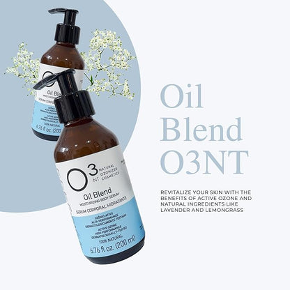 Moisturizing Body Serum Oil Blend - Skin Nourishment and Hydration - Active Ozone Therapy - High-Performance Natural Treatment - All Skin Types - 6.76 Fl Oz