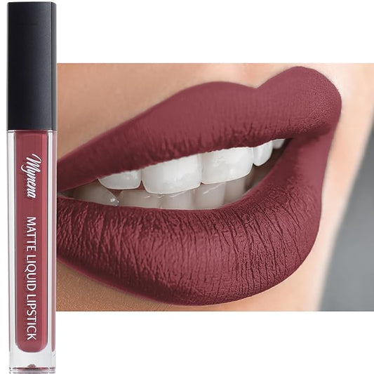 Mynena Maroon Brown Long-Lasting Matte Liquid Lipstick | Intense Color, Smudge-Proof & Waterproof | Comfortable, Hydrating Shea Butter | Vegan & Cruelty-Free | Erin