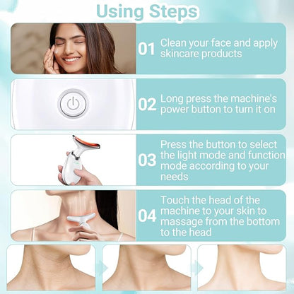 Oriflame Neck and Face Massager, Face Roller, Face Sculpting Skin Care Tool, Improve, Firm, Tightening and Smooth 3 Modes, White