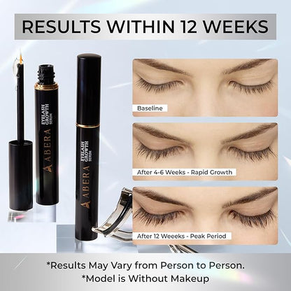 Abera Misan Eyelash Growth Serum – Natural Lash Booster with Red Ginseng, Biotin & Omega 3-6-9 – Fuller, Longer, Thicker Lashes – Safe for Sensitive Eyes (1 Box)