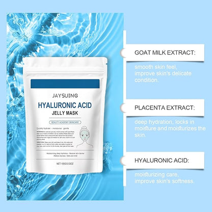 Hyaluronic Acid Powder 100g - Low Molecular Weight, Vegan & Cosmetic Grade, Water-Soluble Hydrating Ingredient for DIY Facial Serums, Moisturizing & Smoothing Skin (1PC)