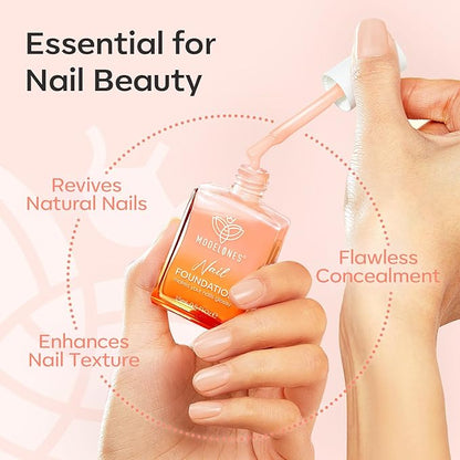 modelones Nail Strengthener Jelly Nude Nail Repair for Damaged Nails Strengthening Polish 15ml Nail Growth and Strengthener Natural Concealer Foundation Nail Care Gifts for Women