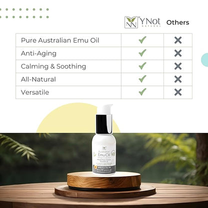 Emu Oil Pure Skin Moisturizer - Nail, Body, Face, Scalp & Hair Moisturizer with Omega 3, 6, 9, Vitamins, & Minerals - Australian Emu Oil for Skincare by Y-Not Natural - 200mL, Blue Gum Eucalyptus
