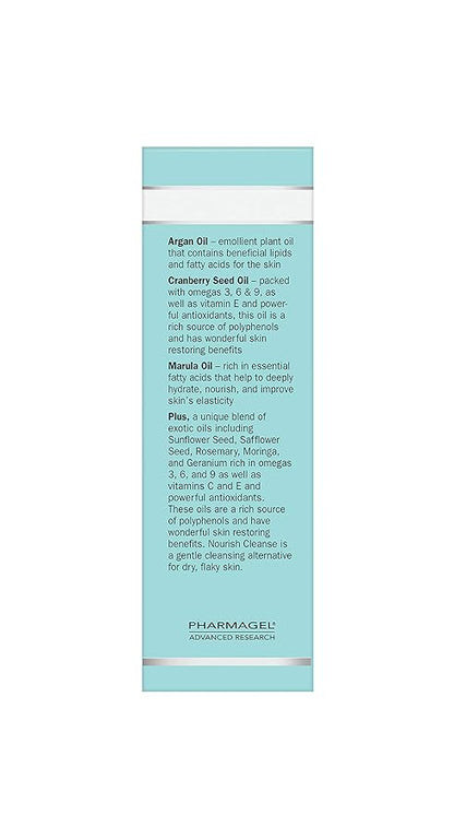 Pharmagel Nourish Cleanse Hydrating Facial Cleanser | Face Cleanser & Makeup Remover | Natural Face Wash for All Skin Types – 3.7 oz