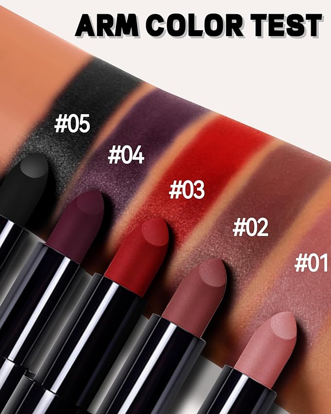 Brown Nude Lipstick Long Lasting for Women, Hydrating Lipstick