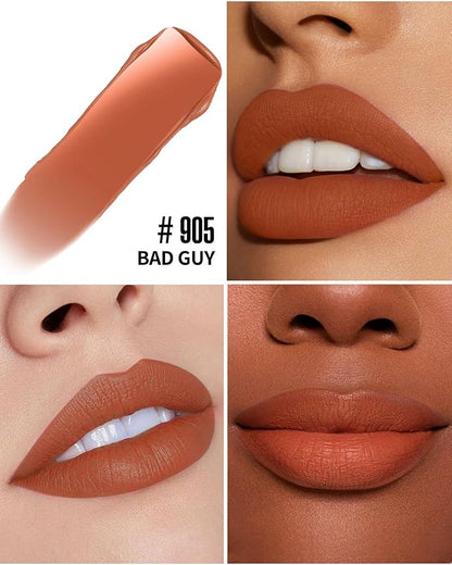 3Pc Matte Liquid Lipsticks, Pink Dark Red Brown Long
