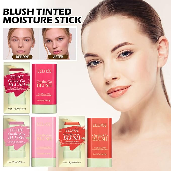 Multi-Use Makeup Blush Stick, Cream Blush Stick, Tinted * 9.1cm)