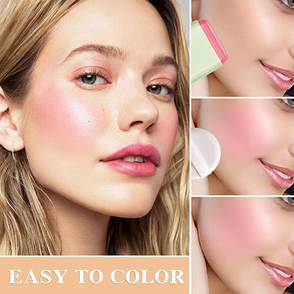 Cream Blush Stick with Brush,Waterproof Multi Cream Blush Skin A