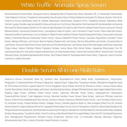 d'alba Piedmont White Truffle Vegan Holiday Gift Set, First Aromatic Spray Serum & All In One Multi Balm, Suitable for All Skin Types, Perfect for Christmas Gift, Stocking Stuffers