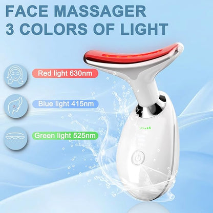 Facial and Neck Massage,3-in-1 Face Tool,Facial Beauty Device for Skin Care (White)